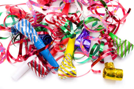 Party blowers and paper streamersの写真素材