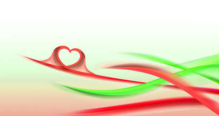 Red-green Decorative Heartの写真素材