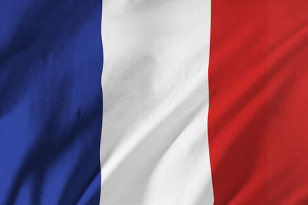 French flag waving in the windの写真素材