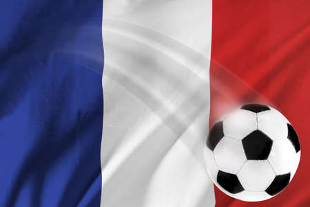 Soccer ball and french flagの写真素材