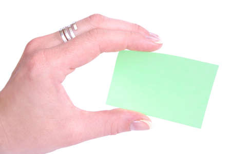 Post-It and hand a over white backgroundの写真素材