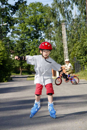 Boy roller - bladingの写真素材