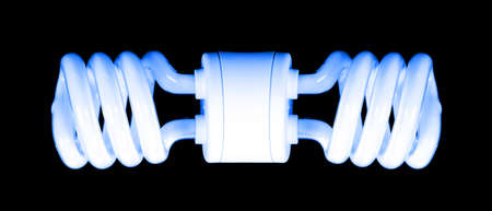 Compact fluorescent efficient power saving light bulbの写真素材