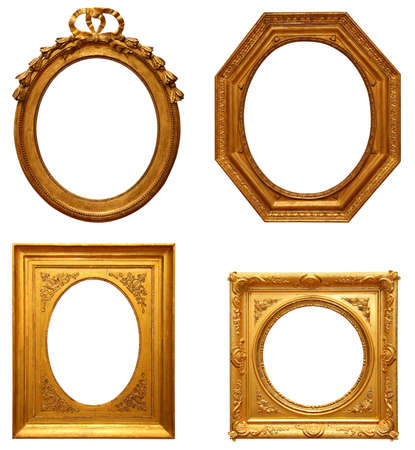 Four antique picture frames  の写真素材