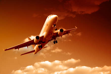  Commercial aircraft taking offの写真素材