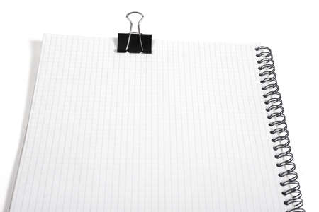 Blank Spiral Notepad isolated on White. Ready for your message.の写真素材