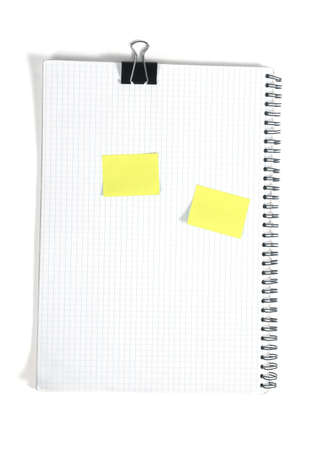 Blank Spiral Notepad isolated on White. Ready for your message.の写真素材