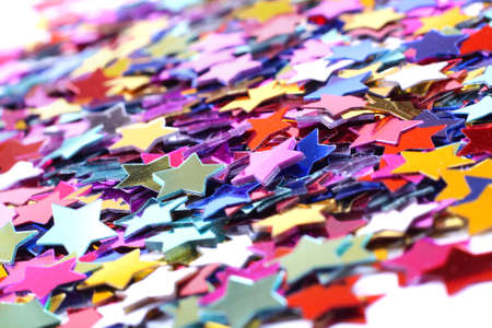 Multi coloured stars in the form of confettiの写真素材