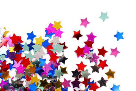 Multi coloured stars in the form of confettiの写真素材