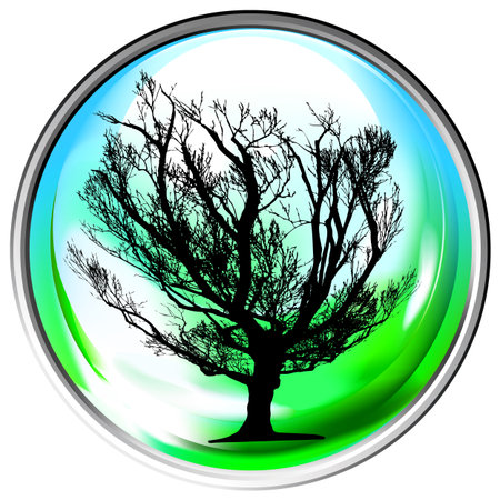 Vector globe with a single tree withinのイラスト素材