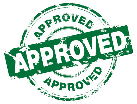 Grunge rubber office stamp with the word approvedのイラスト素材