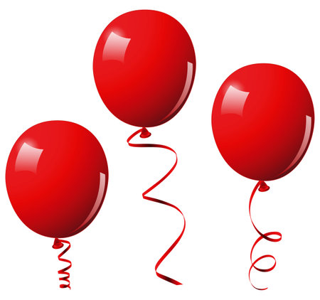 Red balloons. This image is a vector illustration のイラスト素材