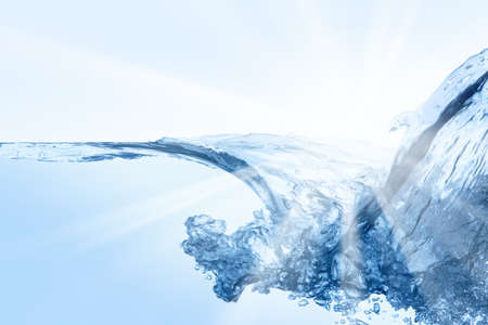 Water splash. Close up of splash of water.の写真素材