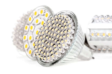 Newest LED light bulb technology is 90% more efficient than incandescent or halogen bulbsの写真素材