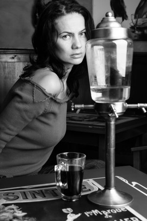 Woman at absinth barの写真素材