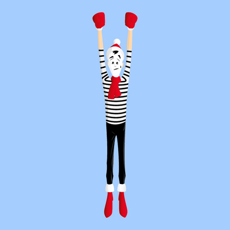 A Mime performing a pantomime called hangingのイラスト素材