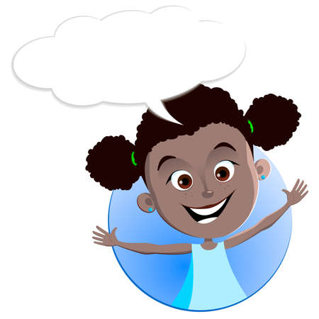 An african girl face expressionのイラスト素材