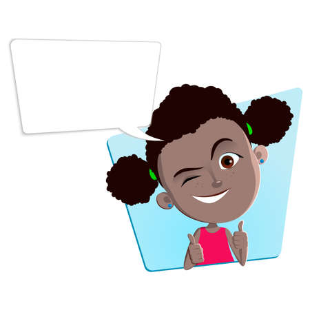 An african girl face expressionのイラスト素材