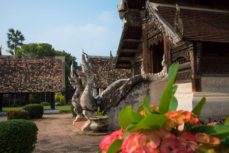 Beautiful temple in Chiang Mai, northern Thailandの写真素材