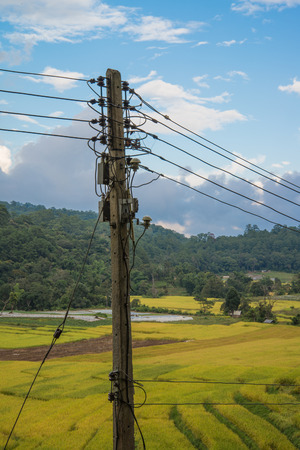 Electric post, thailandの写真素材