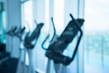 Modern fitness gym center abstract blur background