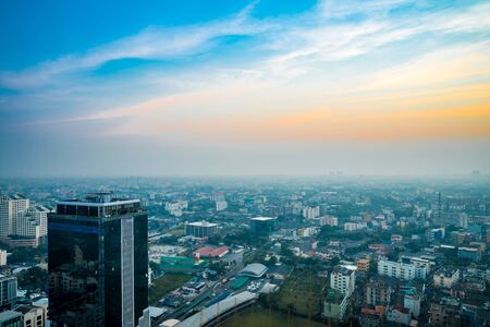 Bangkok downtown city in morning, Thailandの写真素材