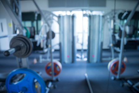 Modern fitness center abstract blur background