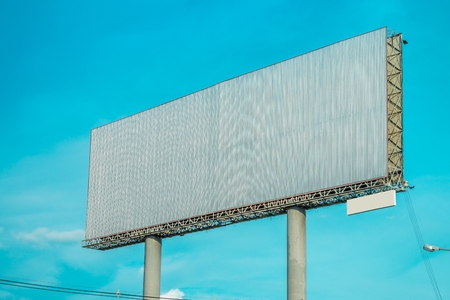 Outdoor billboard blank advertising big poster for advertisement city billboard conceptの写真素材