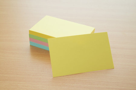 Blank color business cards on a desk