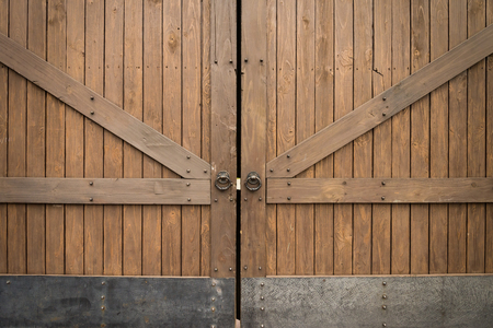Big wooden antique style doorの写真素材