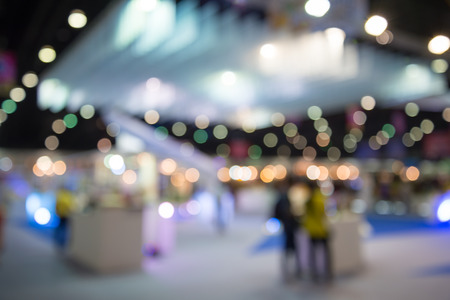 Abstract blur people in exhibition hall event backgroundの写真素材