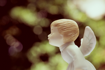Angelic cupid statue - vintage retro effect style pictureの写真素材