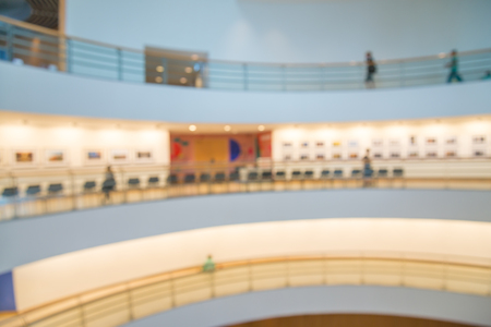 Abstract blur public modern contemporary art gallery for background usageの写真素材