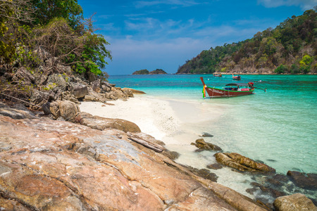 Beautiful tropical island beach - South Andaman, Satun Thailandの写真素材