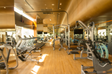Modern fitness center abstract blur backgroundの写真素材