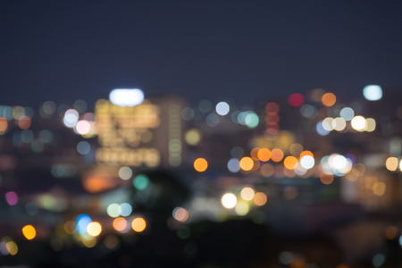 Abstract urban and park in night light bokeh defocused backgroundの写真素材