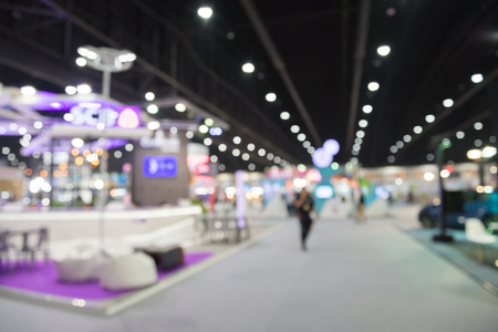 Abstract blur people in trade show expo backgroundの写真素材