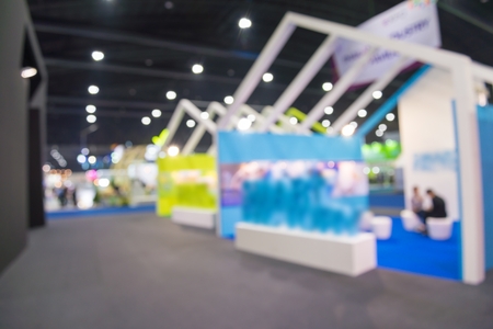 Abstract blur people in exhibition hall event backgroundの写真素材