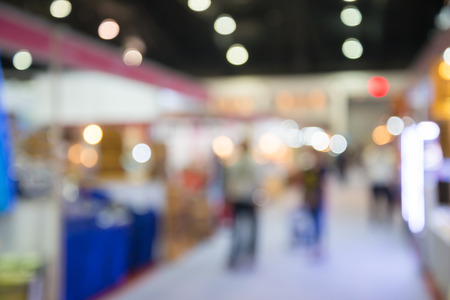 Abstract blur people in trade show expo backgroundの写真素材