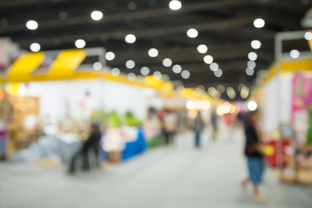 Abstract blurred people in trade show expo background usageの写真素材
