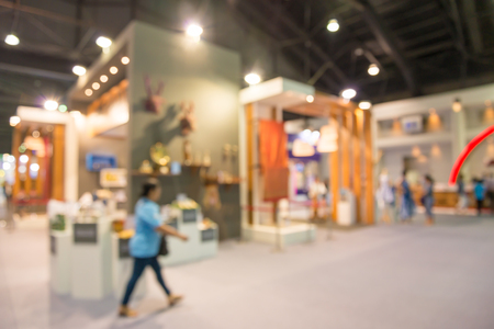 Abstract blurred people in exhibition show expo background usageの写真素材