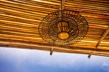 Hanging lamp on ceiling resort - Selective focusの写真素材