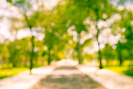 Abstract blur city park bokeh background - vintage toneの写真素材