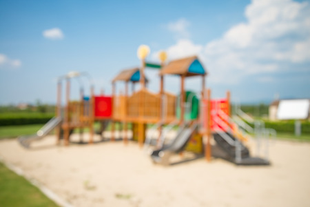 Abstract blur outdoor children playground backgroundの写真素材