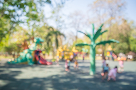 Abstract blur child in children playground for background usageの写真素材