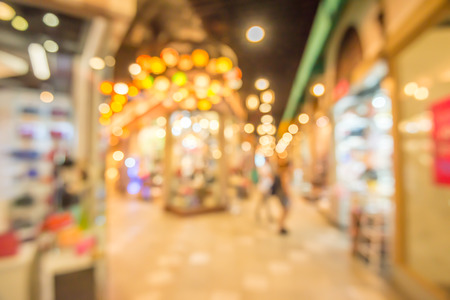 Department store shopping mall blur background with bokehの写真素材