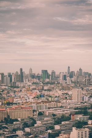 Cityscape of Bangkok city Thailand - Vintage  filter effectの写真素材