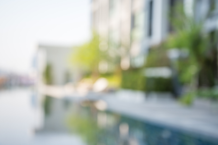 Abstract blur outdoor swimming pool backgroundの写真素材