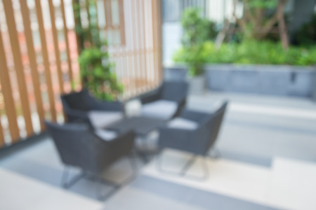Abstract blur outdoor chair hotel backgroundの写真素材