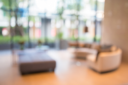 Abstract blurred background sofa in hotel luxury lobbyの写真素材